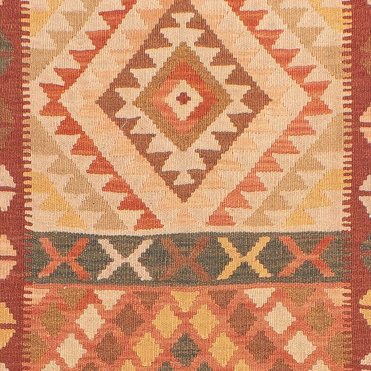 Loper Kelim tapijt - Splash - 397 x 95 cm - veelkleurig