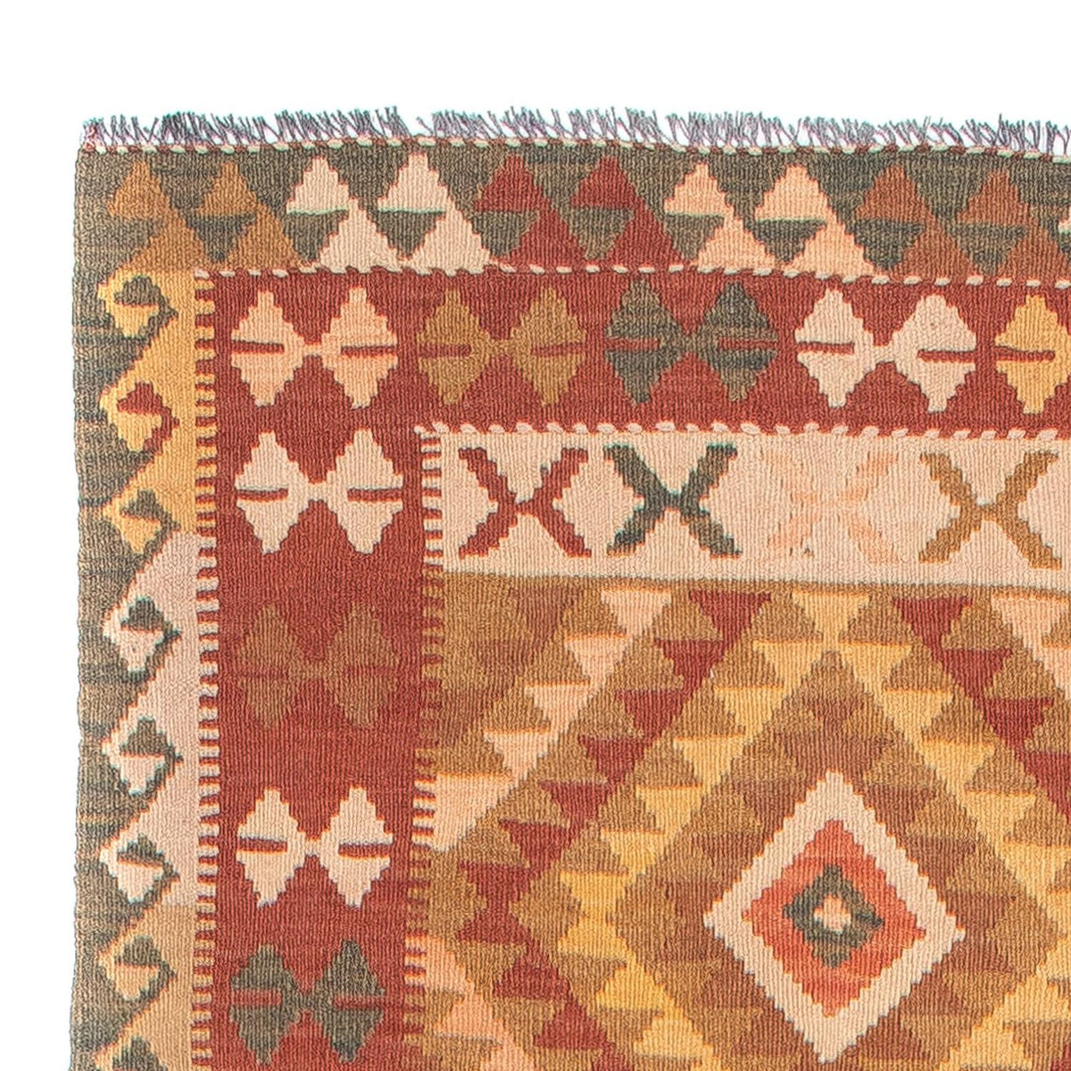 Loper Kelim tapijt - Splash - 397 x 95 cm - veelkleurig