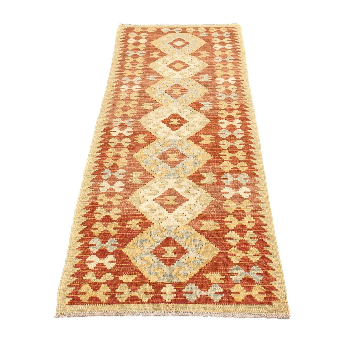 Loper Kelim tapijt - Splash - 198 x 61 cm - veelkleurig