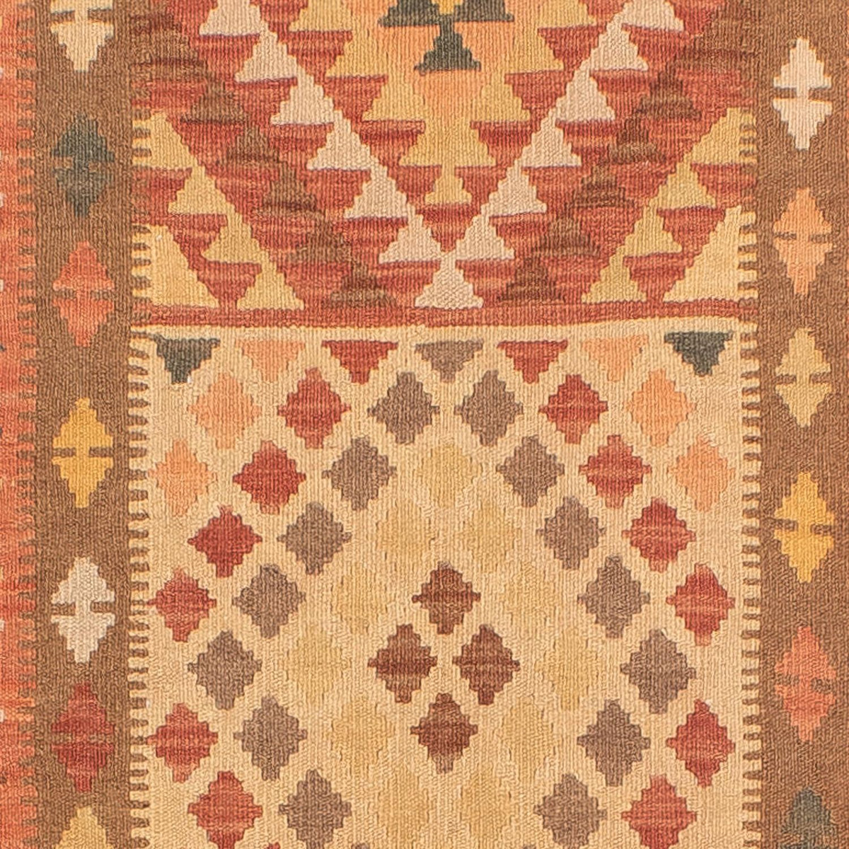 Loper Kelim tapijt - Splash - 407 x 91 cm - licht rood