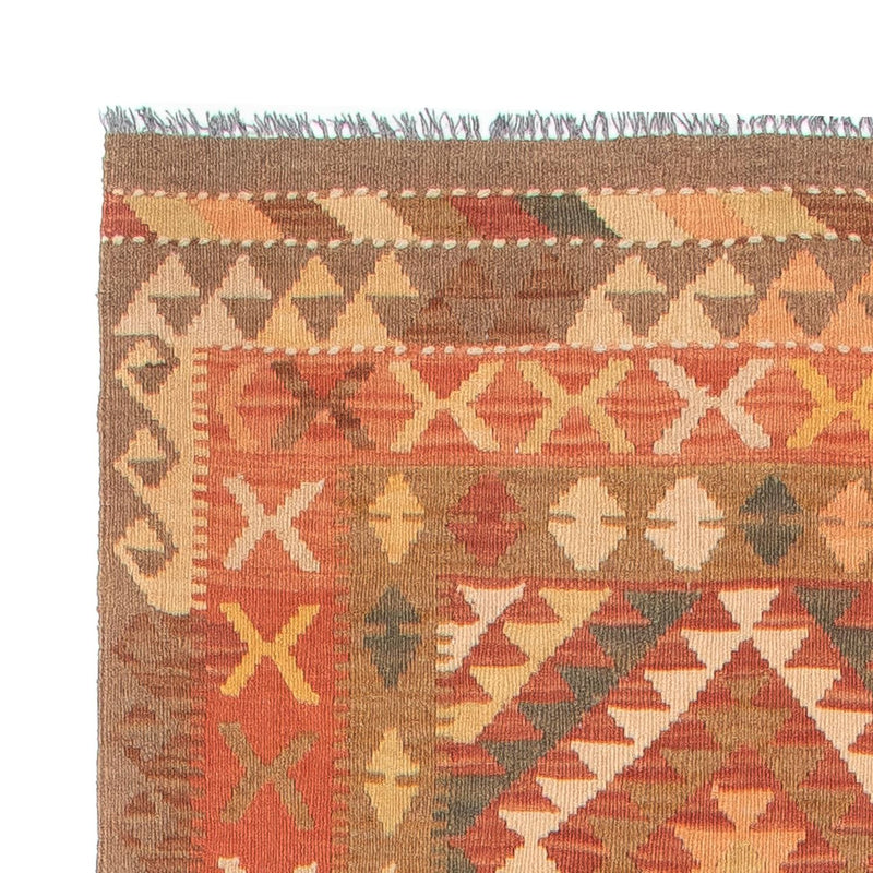 Loper Kelim tapijt - Splash - 407 x 91 cm - licht rood