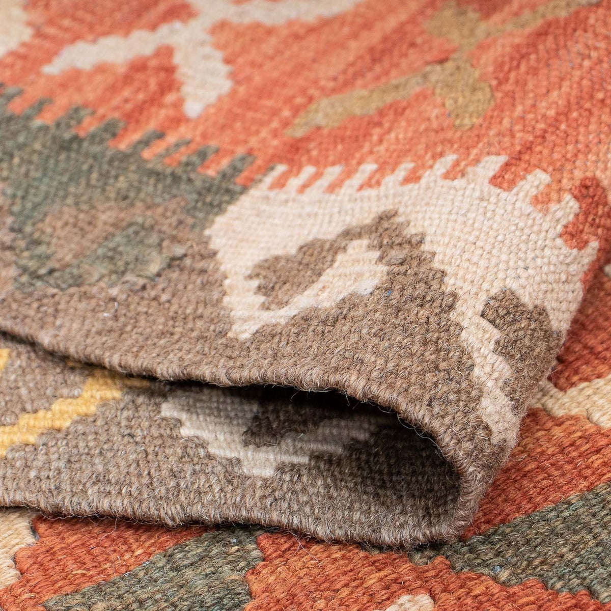 Loper Kelim tapijt - Splash - 407 x 91 cm - licht rood