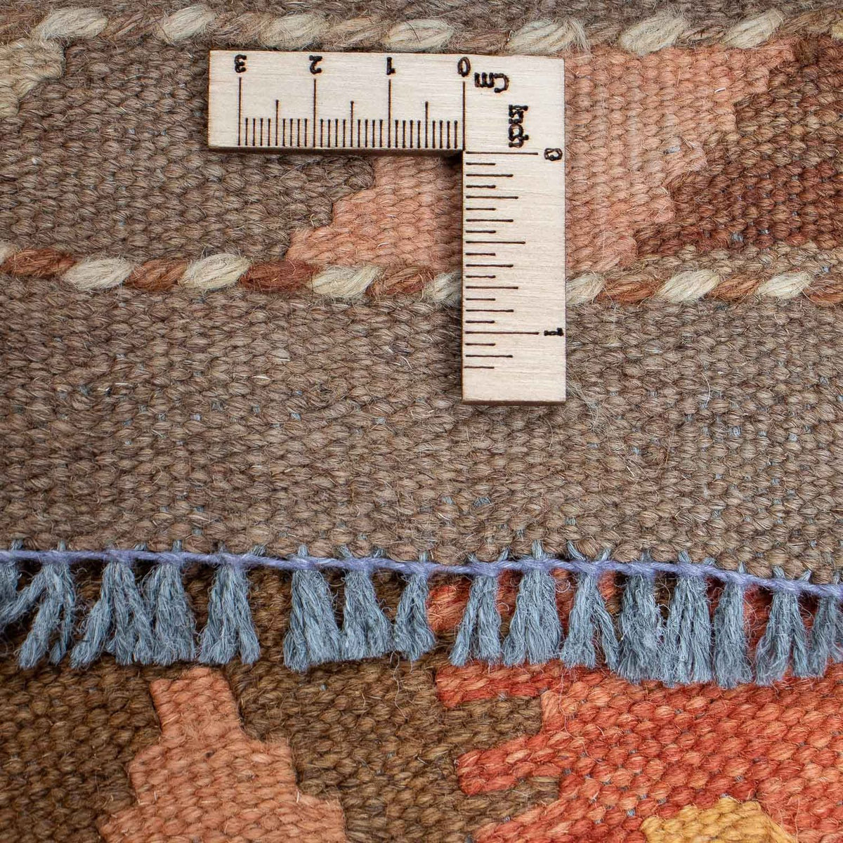 Loper Kelim tapijt - Splash - 407 x 91 cm - licht rood