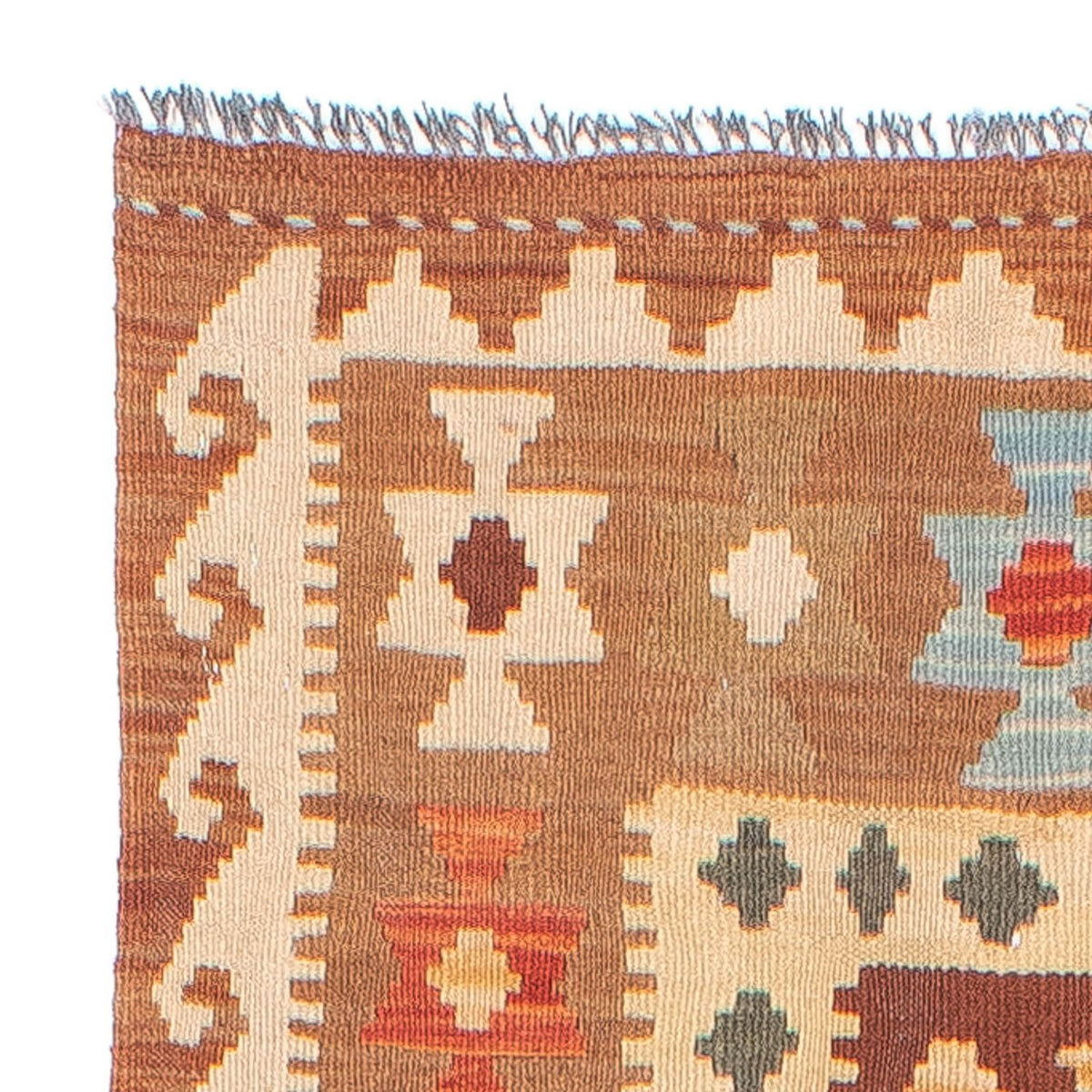 Loper Kelim tapijt - Splash - 254 x 81 cm - veelkleurig