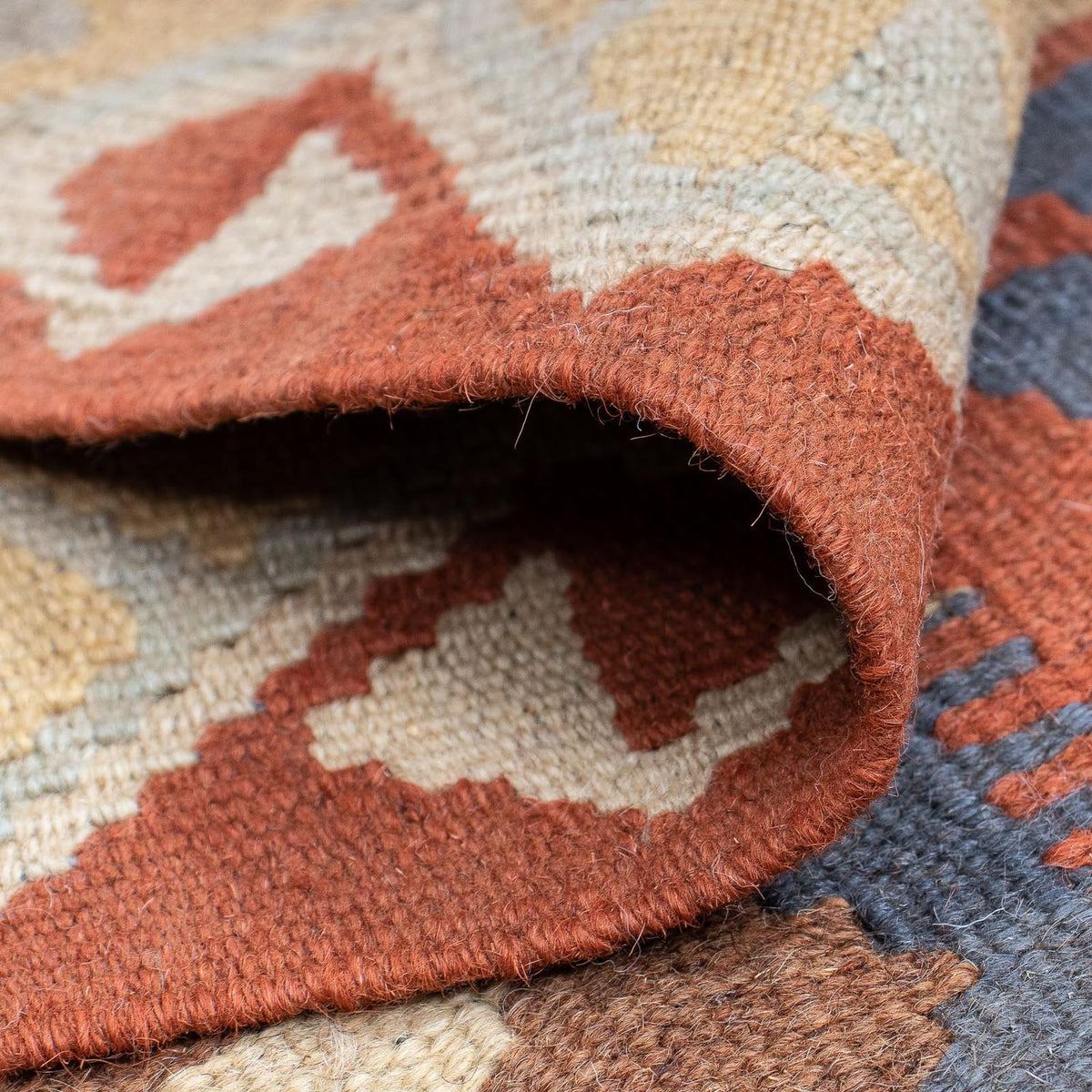 Loper Kelim tapijt - Splash - 182 x 61 cm - roest