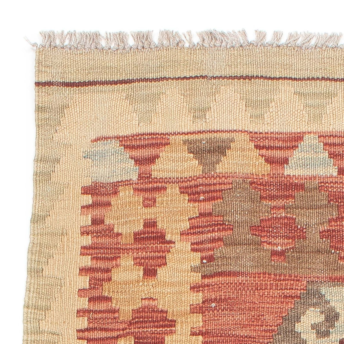 Loper Kelim tapijt - Splash - 202 x 67 cm - licht rood