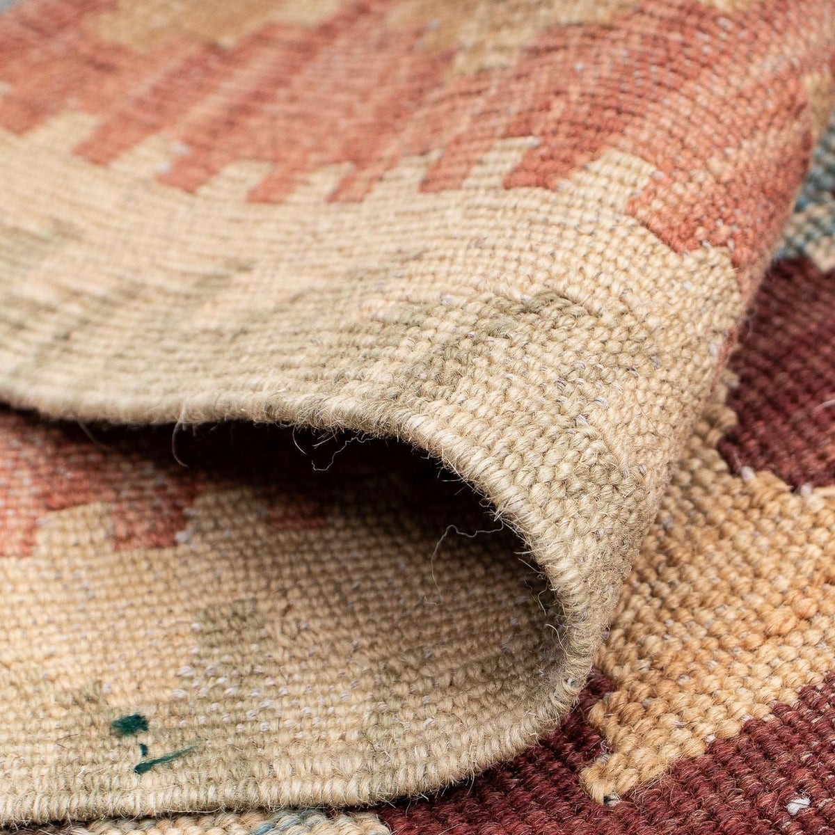 Loper Kelim tapijt - Splash - 202 x 67 cm - licht rood