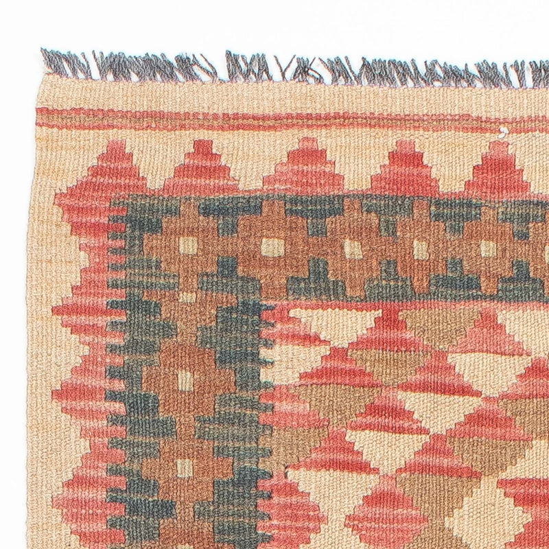 Loper Kelim tapijt - Splash - 203 x 60 cm - licht rood
