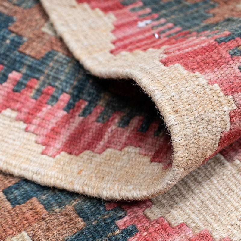 Loper Kelim tapijt - Splash - 203 x 60 cm - licht rood