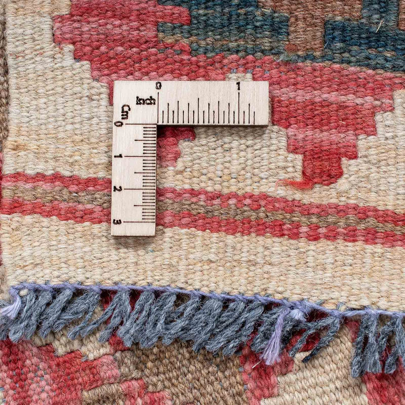 Loper Kelim tapijt - Splash - 203 x 60 cm - licht rood