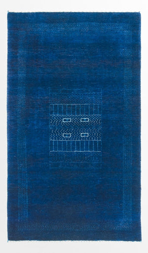 Gabbeh Tapijt - Loribaft Perzisch - 132 x 75 cm - donkerblauw