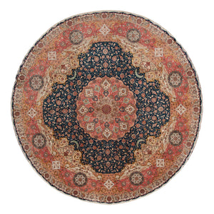 Perzisch tapijt - Tabriz - Premium rond  - 500 x 500 cm - blauw