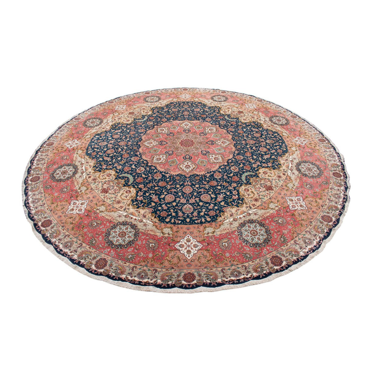 Perzisch tapijt - Tabriz - Premium rond  - 500 x 500 cm - blauw