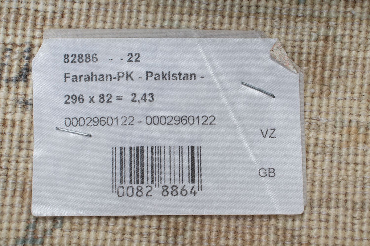 Loper Ziegler tapijt - 296 x 82 cm - lichtblauw