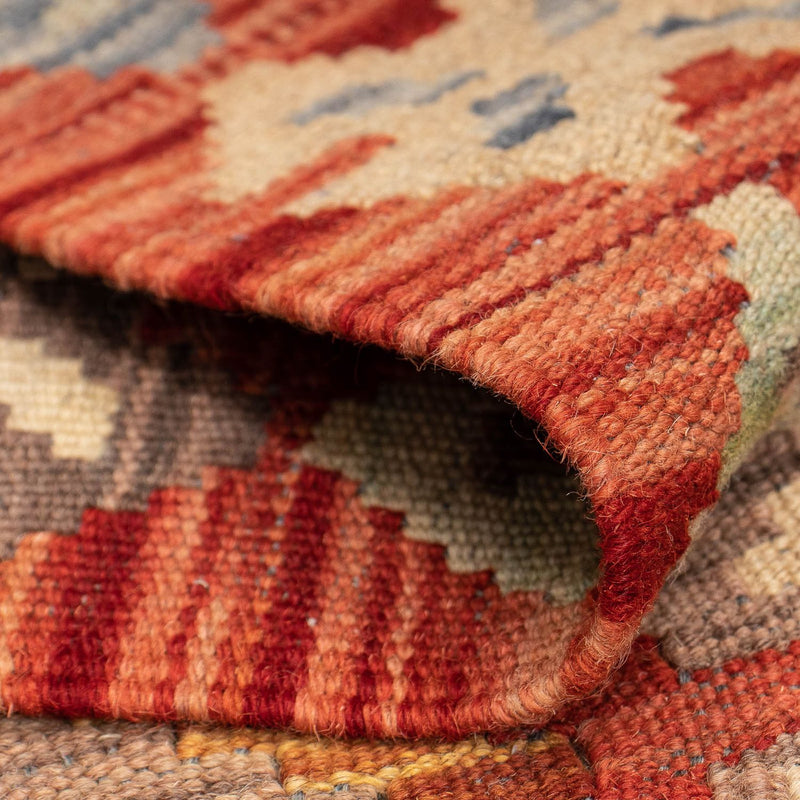 Loper Kelim tapijt - Splash - 298 x 77 cm - rood