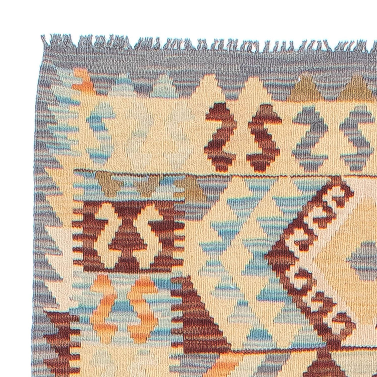 Loper Kelim tapijt - Splash - 293 x 83 cm - veelkleurig