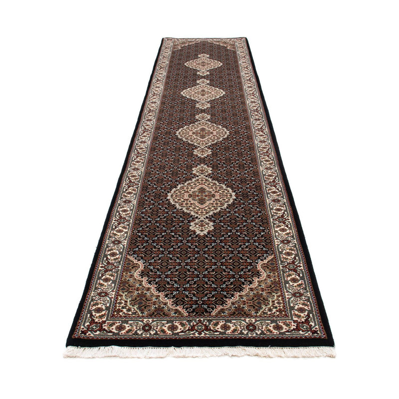 Loper Perzisch tapijt - Tabriz - 401 x 82 cm - donkerblauw