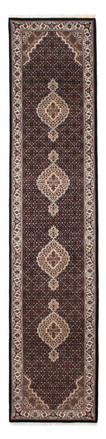 Loper Perzisch tapijt - Tabriz - 396 x 82 cm - donkerblauw