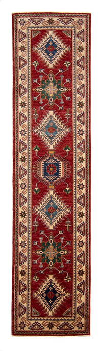 Loper Ziegler Tapijt - Kazak - 312 x 77 cm - donkerrood