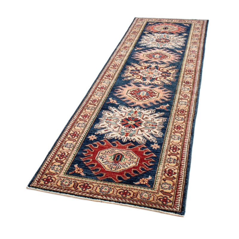 Loper Ziegler Tapijt - Kazak - 252 x 77 cm - donkerblauw