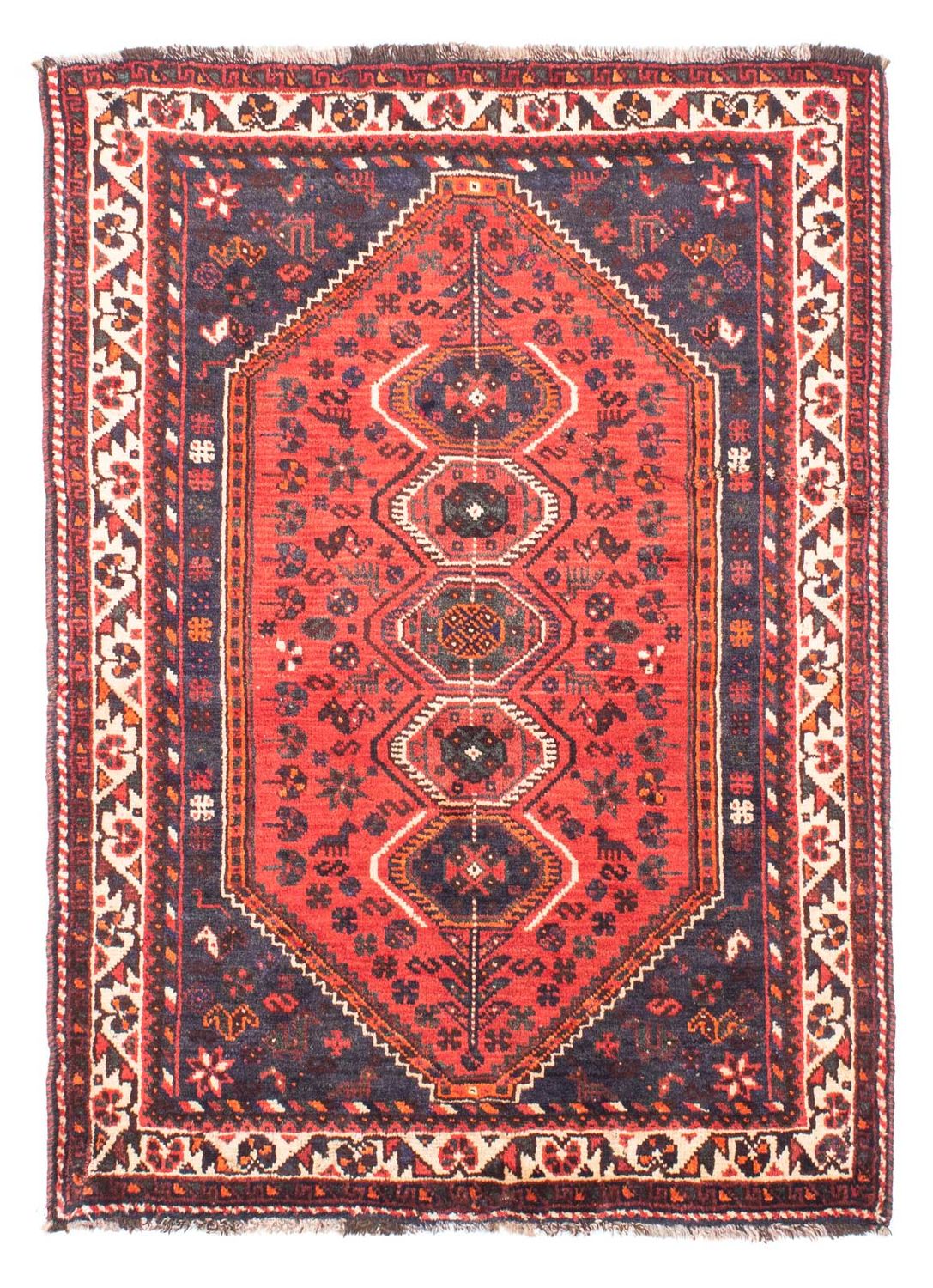 Perzisch Tapijt - Nomadisch - 155 x 116 cm - donkerrood