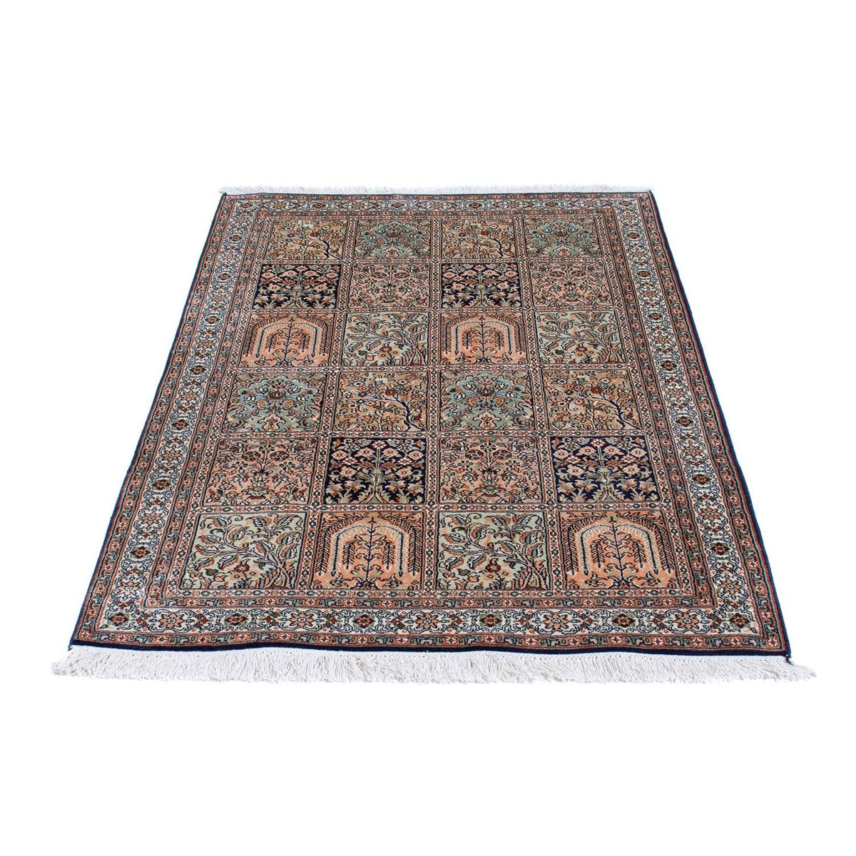 Zijden tapijt - Kashmir Silk - 152 x 94 cm - veelkleurig