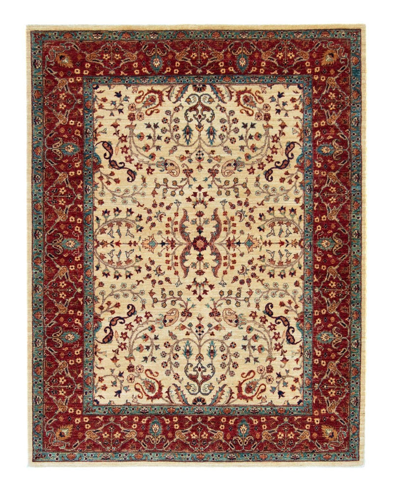 Afghaans tapijt - 199 x 156 cm - beige