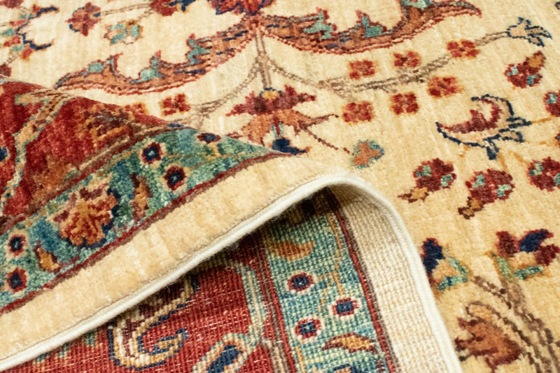 Afghaans tapijt - 199 x 156 cm - beige