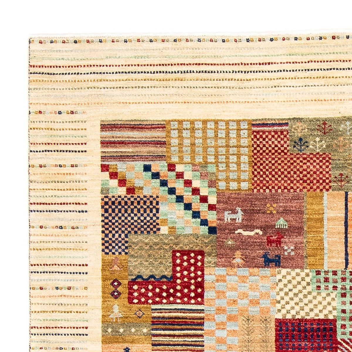 Gabbeh Tapijt - Loribaft Perzisch - 235 x 173 cm - beige