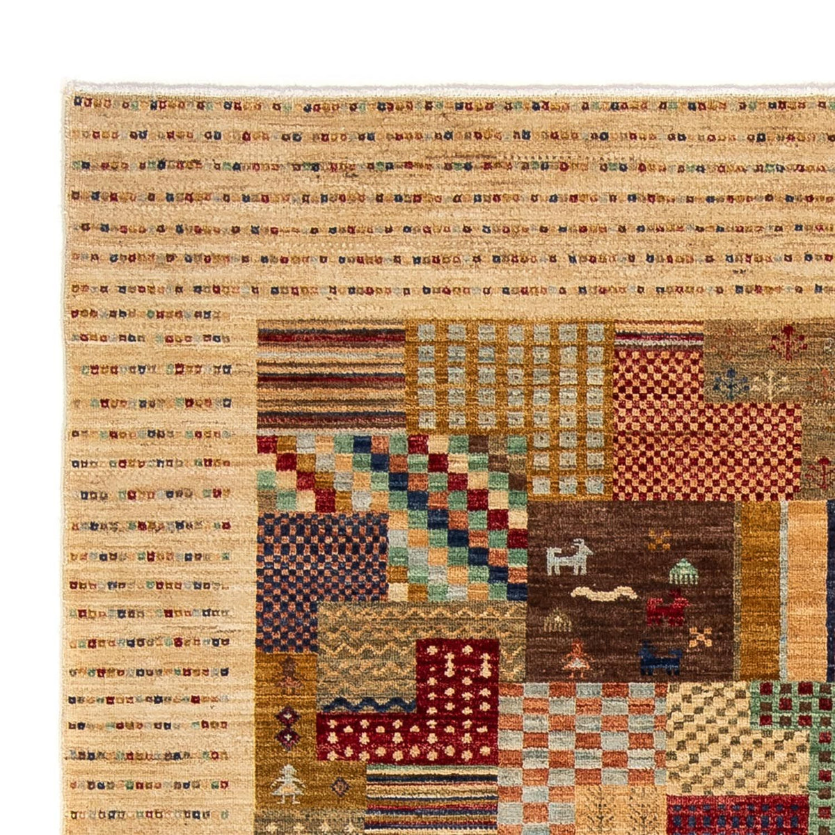 Gabbeh Tapijt - Loribaft Perzisch - 238 x 170 cm - lichtbruin