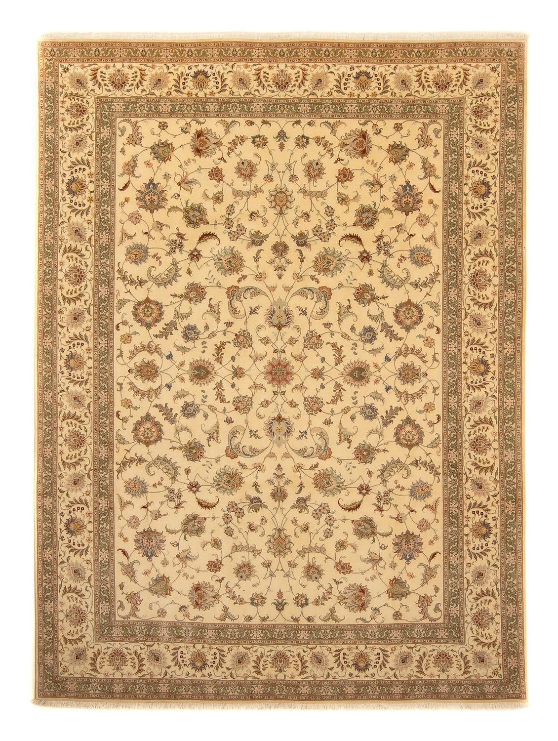 Perzisch tapijt - Tabriz - Royal - 342 x 250 cm - beige