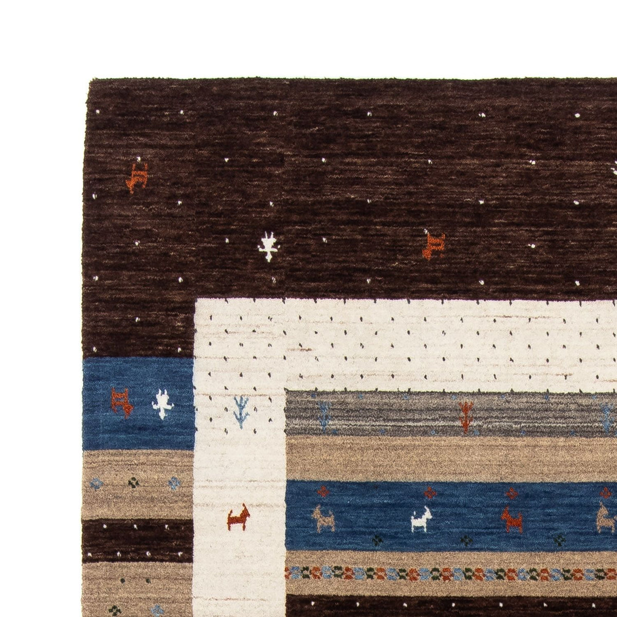 Gabbeh Tapijt - Loribaft Perzisch - 206 x 141 cm - bruin