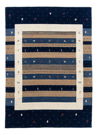 Gabbeh Tapijt - Loribaft Perzisch - 201 x 144 cm - donkerblauw