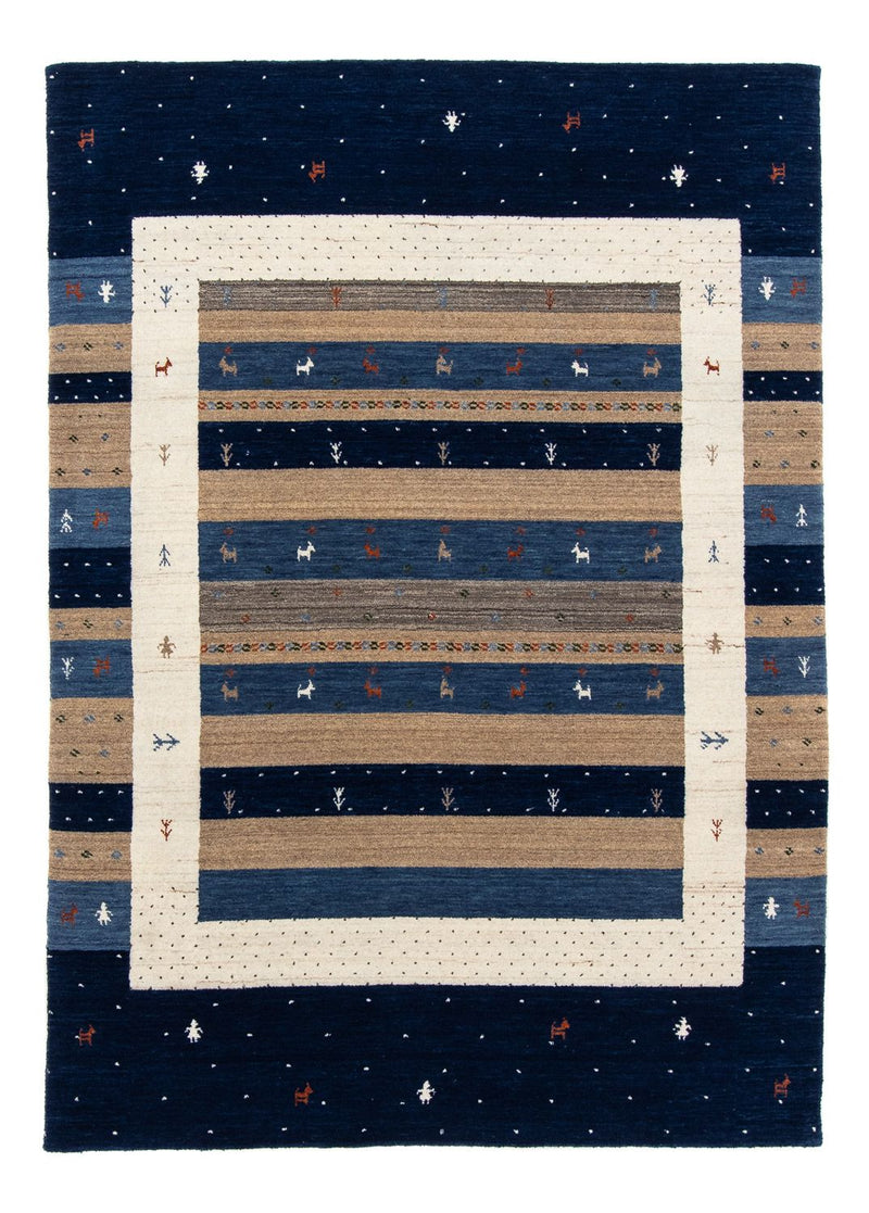 Gabbeh Tapijt - Loribaft Perzisch - 201 x 144 cm - donkerblauw