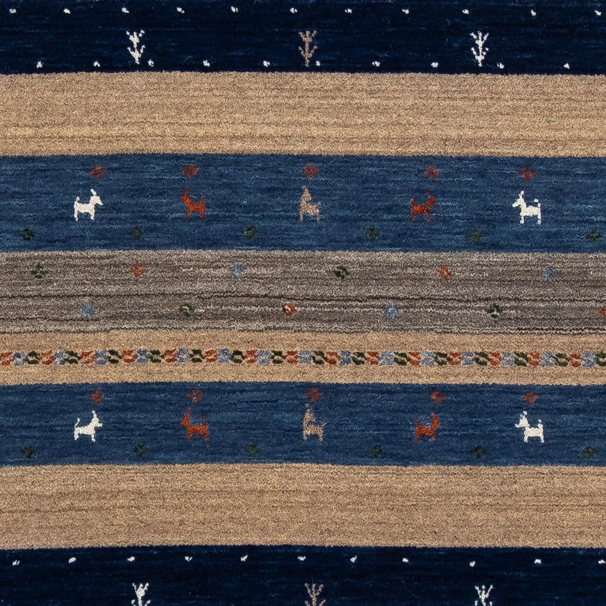 Gabbeh Tapijt - Loribaft Perzisch - 201 x 144 cm - donkerblauw