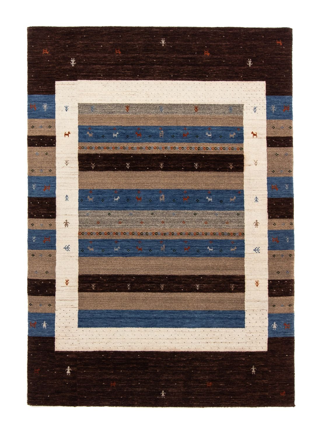 Gabbeh Tapijt - Loribaft Perzisch - 204 x 142 cm - donkerblauw