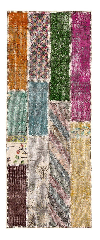 Patchwork tapijt 90x203cm - Wollen tapijt