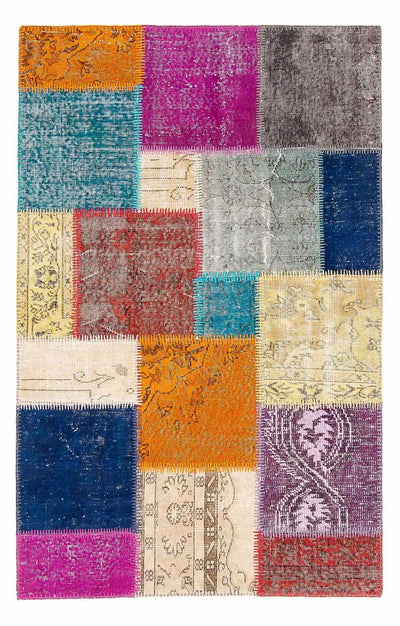 Patchwork tapijt 123x185cm - Wollen tapijt