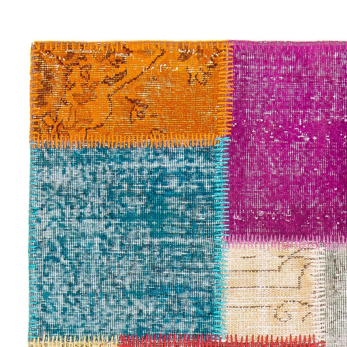 Patchwork tapijt 123x185cm - Wollen tapijt