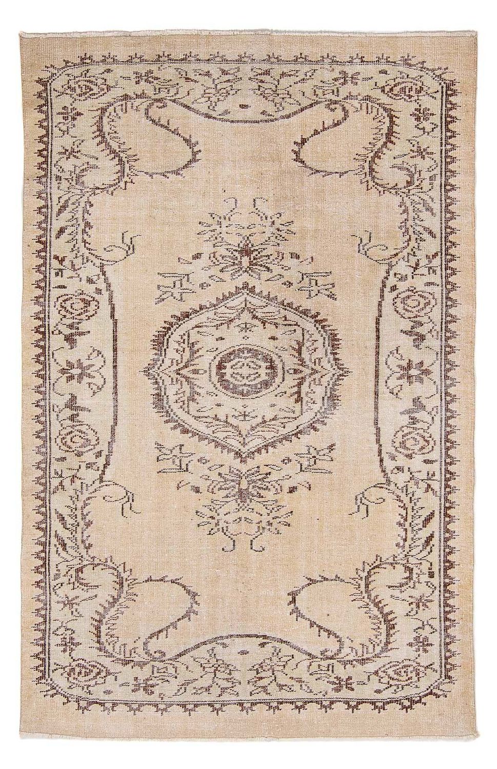 Vintage tapijt - 267 x 178 cm - licht beige
