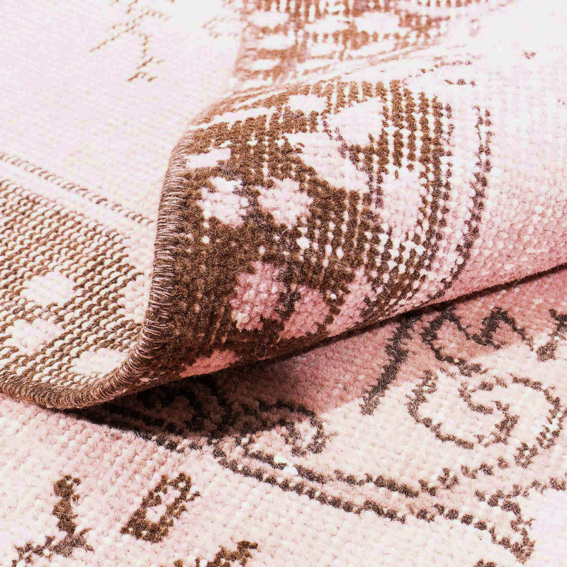 Vintage tapijt - 217 x 118 cm - roze