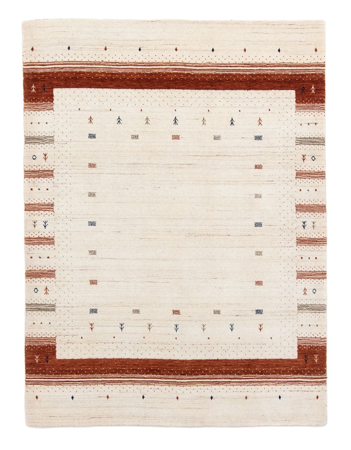 Gabbeh Tapijt - Loribaft Perzisch - 201 x 146 cm - beige