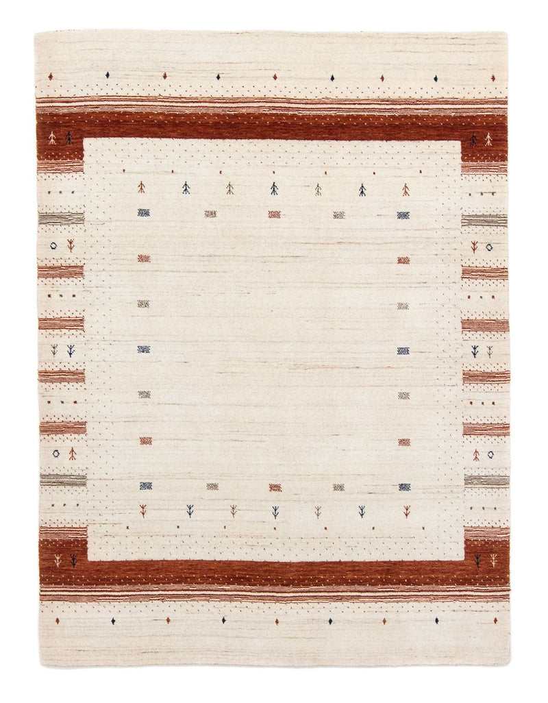 Gabbeh Tapijt - Loribaft Perzisch - 201 x 146 cm - beige