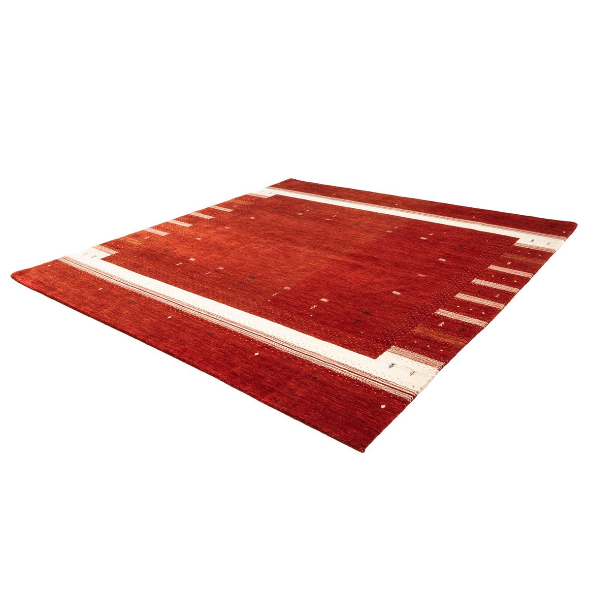 Gabbeh Tapijt - Loribaft Perzisch vierkant  - 256 x 249 cm - rood