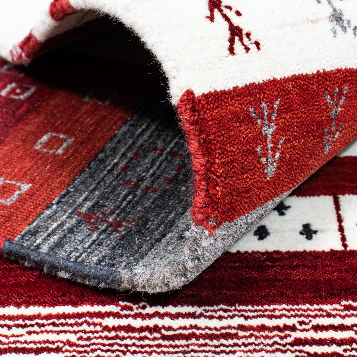 Gabbeh Tapijt - Loribaft Perzisch - 200 x 140 cm - beige