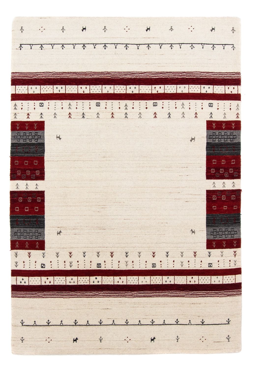 Gabbeh Tapijt - Loribaft Perzisch - 201 x 140 cm - beige