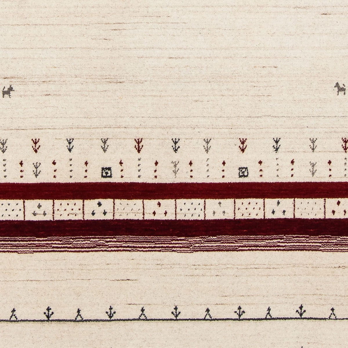 Gabbeh Tapijt - Loribaft Perzisch - 201 x 140 cm - beige