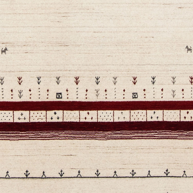 Gabbeh Tapijt - Loribaft Perzisch - 201 x 140 cm - beige