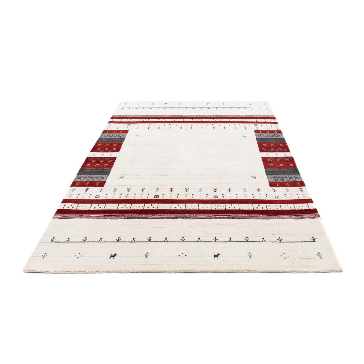 Gabbeh Tapijt - Loribaft Perzisch - 201 x 140 cm - beige
