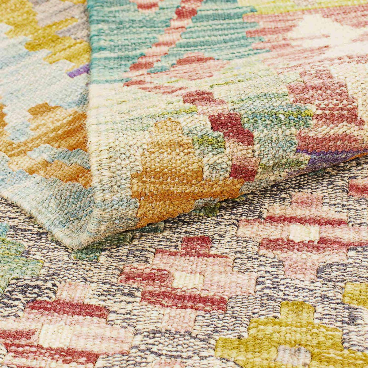 Kelim tapijt - Splash - 241 x 202 cm - veelkleurig